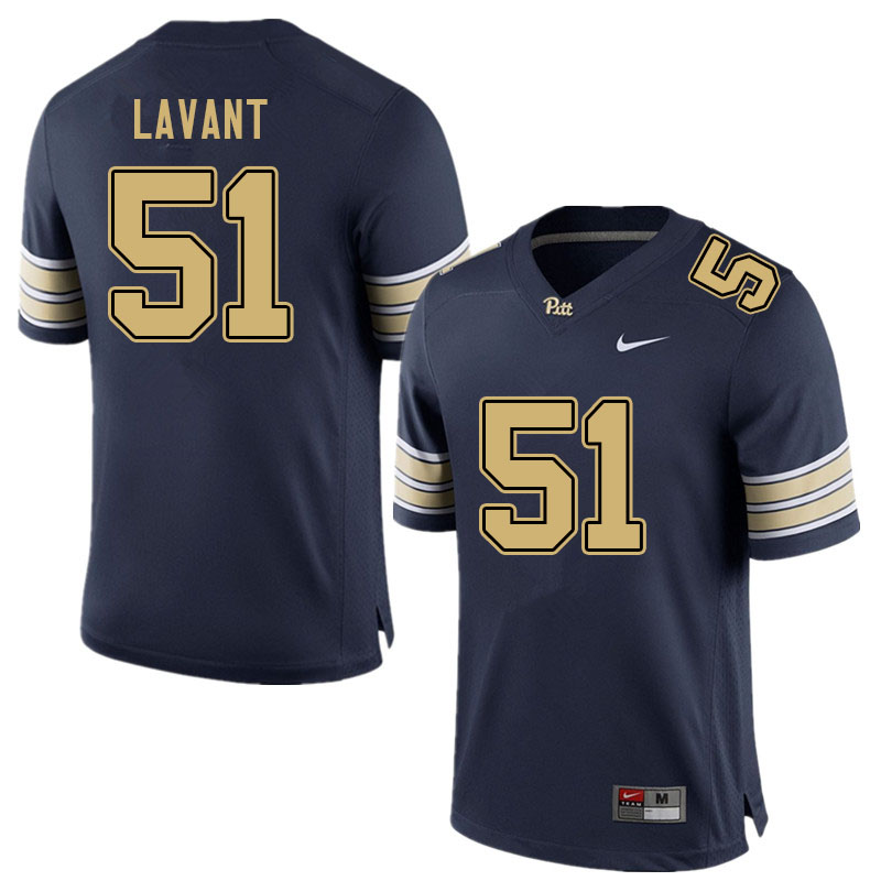 Men #51 Preston Lavant Pitt Panthers College Football Jerseys Sale-Navy